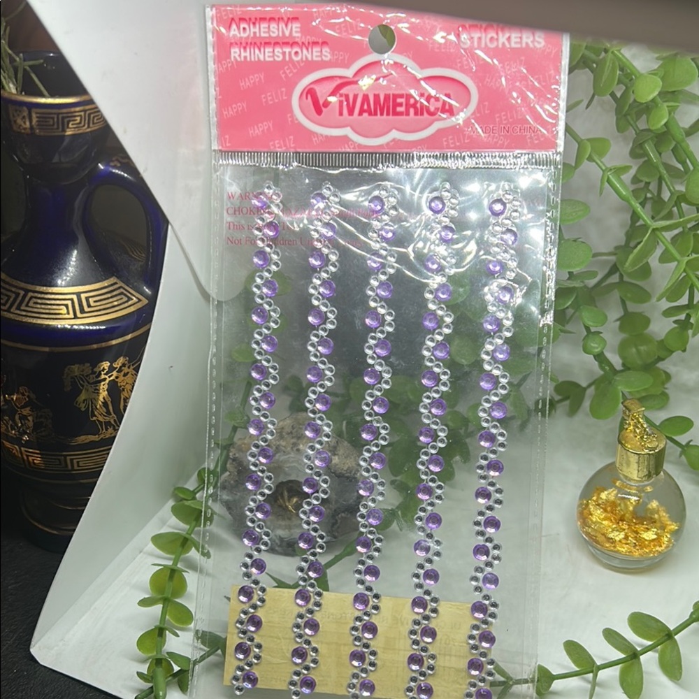 Purple Adhesive Rhinestone Stickers
